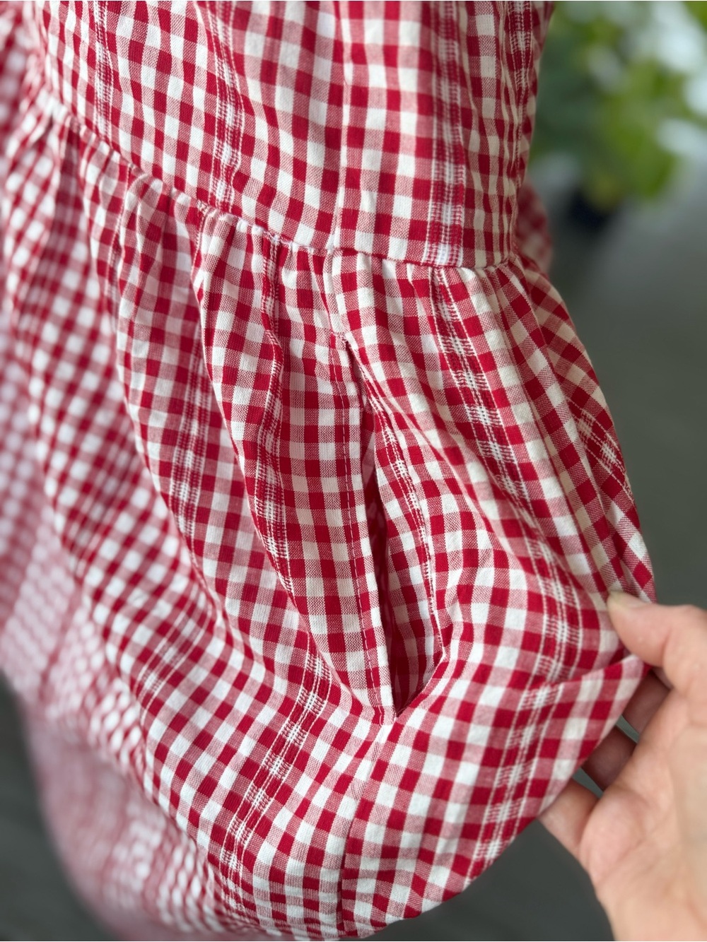 Red Gingham Maxi Dress with Tie-Front Detail - Picture 6 of 8